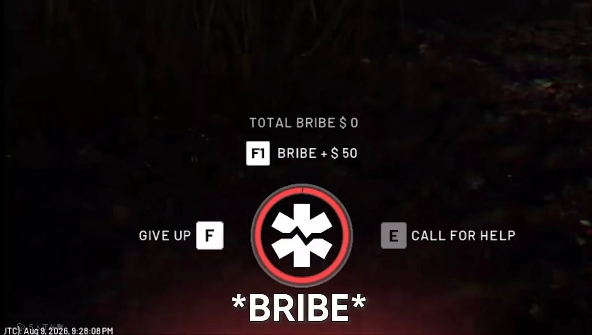 WARDOGS downed-state UI showing Give Up, Call for Help, and Bribe options