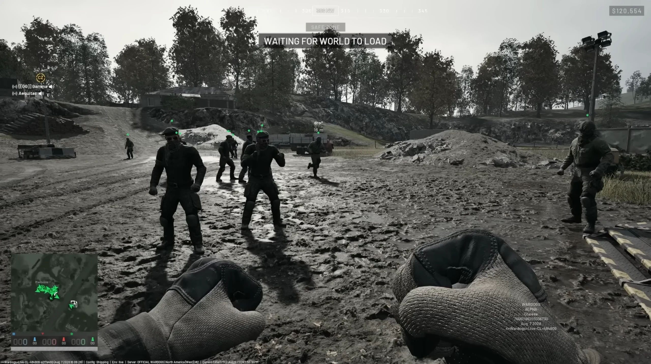 WARDOGS first spawn view with teammates assembling before deployment