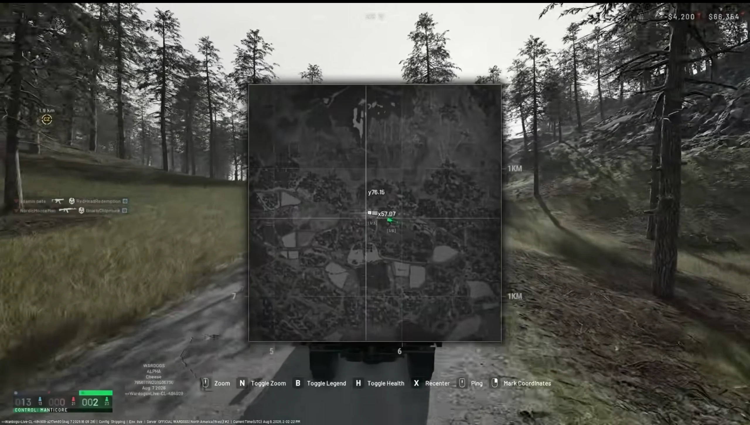 WARDOGS map showing the Hot Zone during a contested match